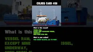 #150 Colreg card.  Ship's navigation daytime shapes and action to avoid collision.