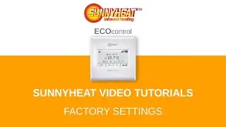 SUNNYHEAT ECOcontrol tutorial: factory settings