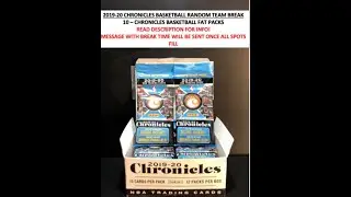 2019-20 Panini Chronicles Basketball (10) Fat Packs Break (October 23, 2020)