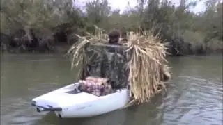 First trip out with the kayak duck blind on our Hobie pro angler