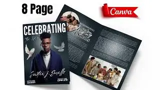 Editable Canva PDF Funeral Program Templates - funeral booklet template