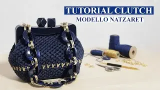 Tutorial bauletto all’uncinetto con manico in legno laccato, Modello: NATZARET