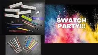 Swatch Party MAC Colour Excess Gel Pencil Eyeliners, Glossy Lip Liners, & Squirt Plumping Lip Gloss