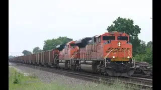 Norfolk Southern train 882 a BNSF Coal Train with BNSF SD70ACe 8499 leading Elkhart IN June 2025