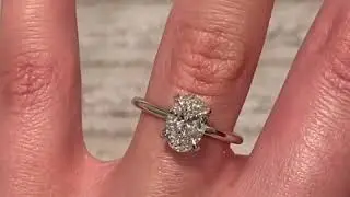 Oval Cut Simulated Diamond Engagement Ring In Sterling Silver