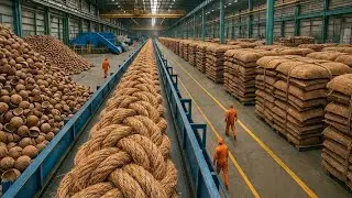 Cómo se Fabrican Millones de Bioproductos de Coco 🏭 Fascinante Proceso de Fibra en Fábricas