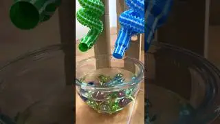 Marble Run ASMR ☆ HABA Rattling Slope & Pop Tube,Glass bowl of Water#shorts #marblerun @marblesunsun