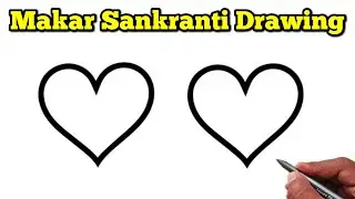 How to Draw Makar Sankranti Drawing from Heart ❤️ | Easy Steps
