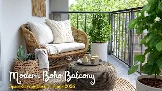 Modern Boho Balcony Design for Small Apartments  Space Saving Decor Trends 2026