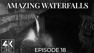 Palouse Falls 4K Monochrome | Calming Slow-Motion Waterfall Screensaver for Sleep & Focus - Ep 18