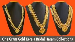 One Gram Gold Plated Kerala Bridal Haram Collections | South Indian Haram Collection with Price
