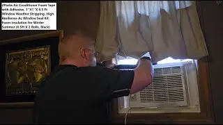 2-Pack Air Conditioner Foam Tape with Adhesive, 1''X1''X 6.5 Ft Window Weather Stripping AC Seal