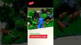 how to make jungle/ forest model for school project #shorts #youtubeshorts #craft #art#drawing