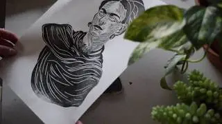 Linocut Printmaking Process: First Test Print of 