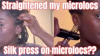 I tried a silk press on my microlocs? Inspired by @theminimalistnatural 💗Styling fine microlocs