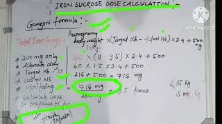 IRON SUCROSE DOSE CALCULATION IN CHC PHC DWH #medico #msdas #nursing #maternal #nurses
