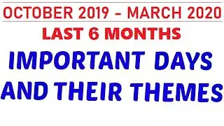 Important Days and their Themes | Current Affairs 2020