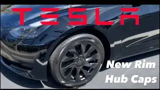 New Tesla Model 3 Turbine-Like Rim Hub Caps | They Look Like Real Rims MOD DIY