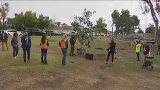 Mayor Gloria joins students for tree planting at Encanto Community Park