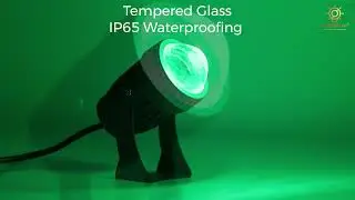 Green Outdoor Spotlight &ndash; Waterproof, Adjustable Beam for Building Highlights