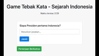 Game Tebak Kata Sejarah Indonesia (Source Code HTML, CSS, Javascript)