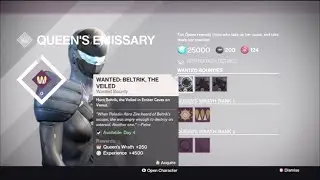 Destiny How to do QUEENS WRATH Bounties - BELTRIK THE VEILED + location