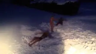 Bikini snow angels