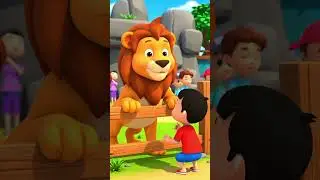 a kid play with lion #cartoon #cartoonshorts #lion #children #funny #new #kids