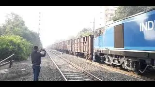 sahranpur wag12b 60073 twin with BOXN Rake at nagpur maharashtra