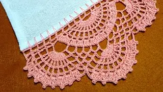 Bico de Crochê com Carreira Única para Pano de Prato - 371