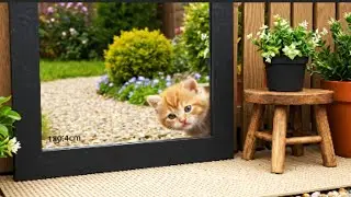 MaMa Cat Family &ndash; Baby Cat Meets &ldquo;Another Cat&rdquo; in the Mirror! | Funny Cute Kids Story