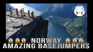 Amazing basejumpers at Kjerag Spectacular Norway