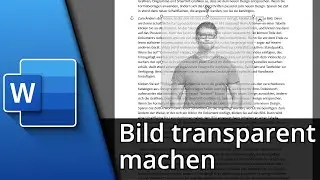 Word Bild transparent machen ✅ Tutorial
