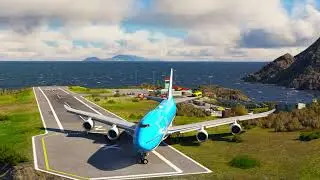 This Pilot is Great! KLM Airlines Boeing 747 Battles Strong Crosswind at Short Runway SABA Airport