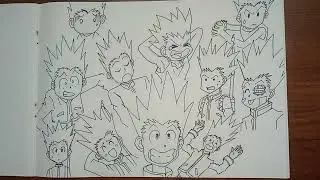 ✨Drawing Gon Freecss✨Multishot #gonfreecss#hunterxhunter #anime 