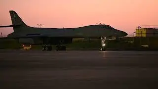 A B 1B Lancer with the 9th Expeditionary Bomb Squadron