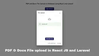 Upload PDF, Docs Files in React JS | PDF File Upload API in Laravel | PDF Upload API in Laravel