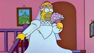 Homer in a wedding dress | The Simpsons