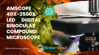 Amscope 40x 2500x Led Digital | Binocular Compound Microscope with 3d Stage + 5mp usb Camera#amazon
