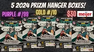 🔥 Hanger Boxes 📊 2024 Panini Prizm Football ** Gold Wave #/10 & Purple Wave #/99! **