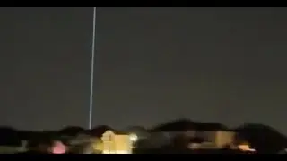 Strange Blue light beam in North Texas Sky