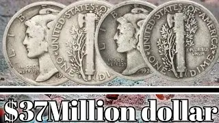 Vintage 1928&ndash;1929 U.S. One Dime Collection &ndash; Classic Mercury Silver Coin Artwork