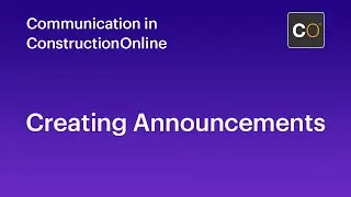 Creating Announcements in ConstructionOnline