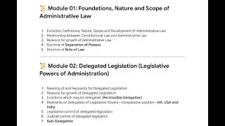 Administration Law - Module 1 - Introduction