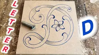Wood Carving Techniques for Letter D//Using Router Machine Bits and Carving Tools