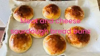 MEAT AND CHEESE SOURDOUGH BREAD BUNS