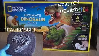 National Geographic Ultimate: обзор игрового набора для раскопок динозавров! Игрушечные динозавры! Настоящие окаменелости!
