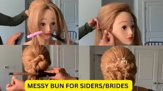 FREE BASIC HAIRSTYLING COURSE day14(हिन्दी)|हेयर क्लास|MESSY BUN| PRATIBHA