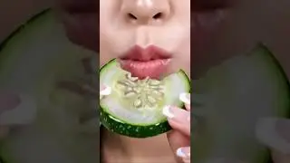 Glass vegetable eating ASMR  #ai #fruits #vegetables #fyp