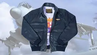 Flight Leather Jacket A-2 Naval Aviation navy blue Art. 336 - vintage-leder.com